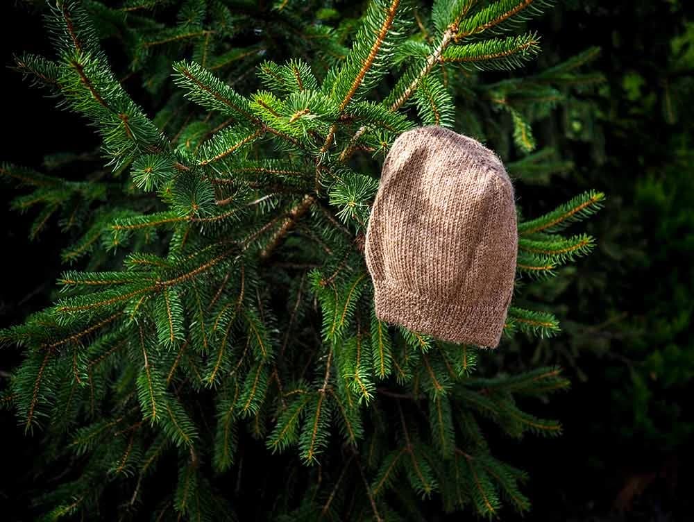 Berretto invernale in lana alpaca a maglia liscia